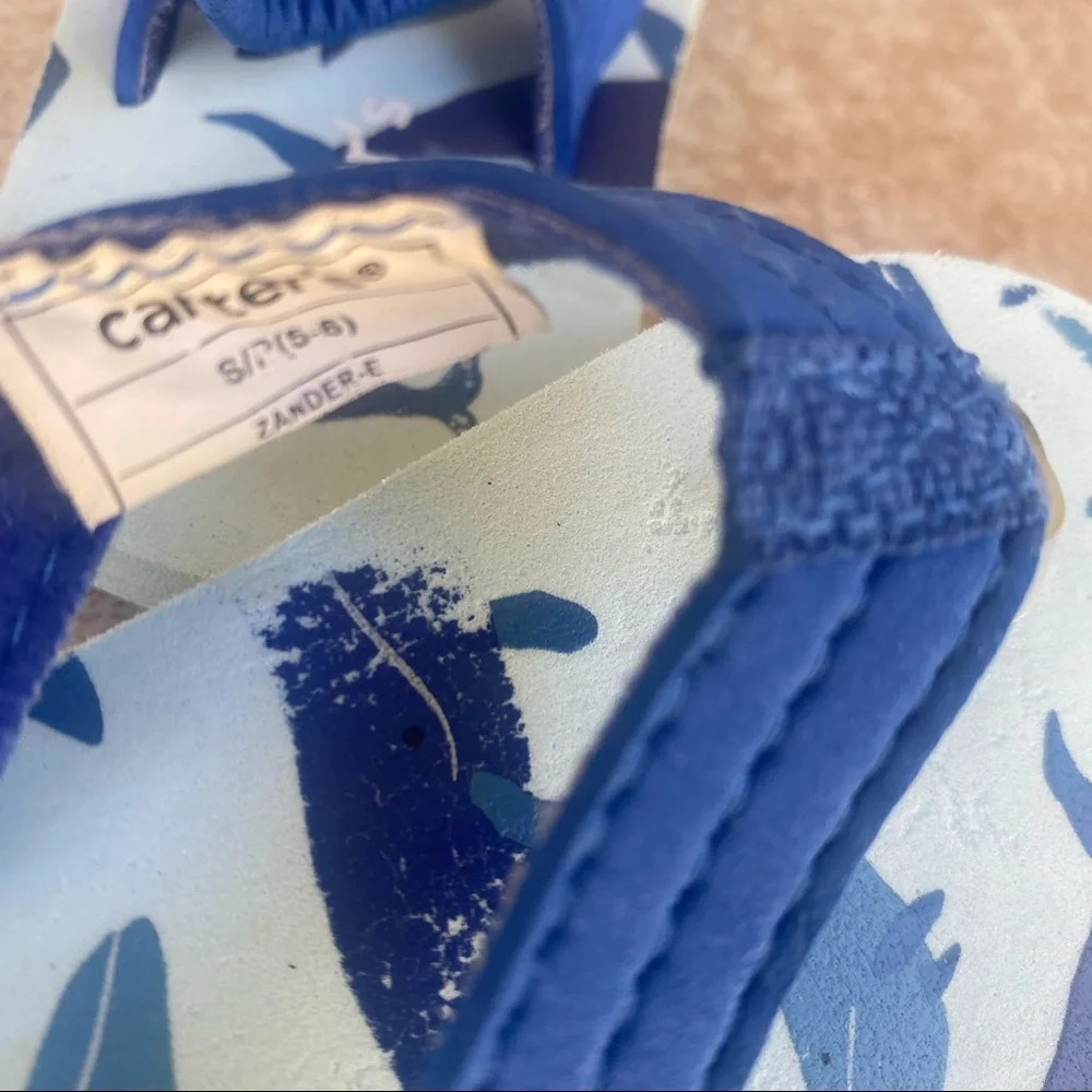 Carter’s Toddler Blue Sharks Flip Flops